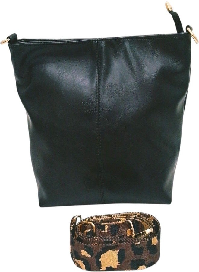 Poorak Black Sling Bag with Detachable Golden Belt for Girls & Women - Image 3